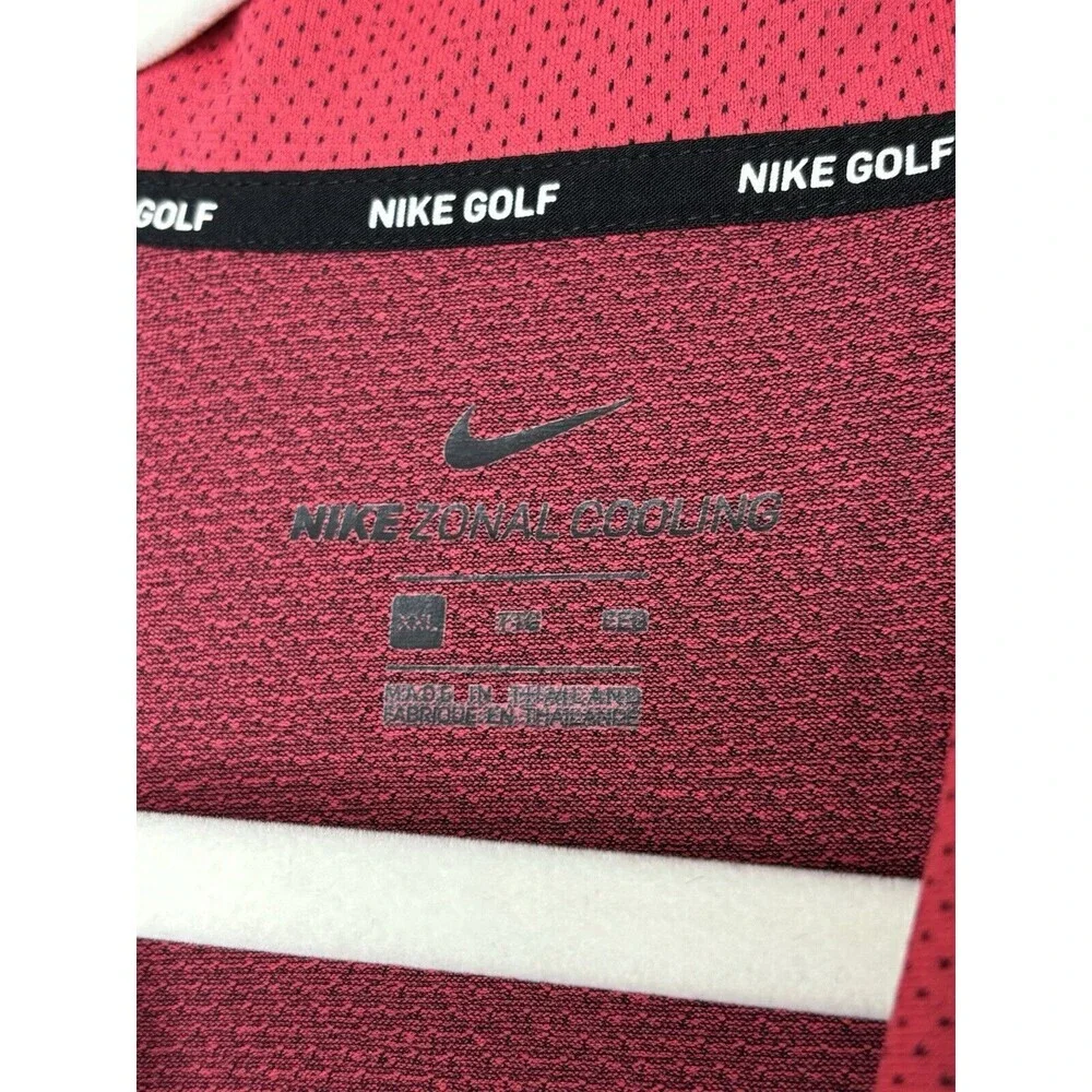 Nike Men's Zonal Cooling X Sz 2XL Quintero GC AZ Red Striped Golf Polo Shirt XXL